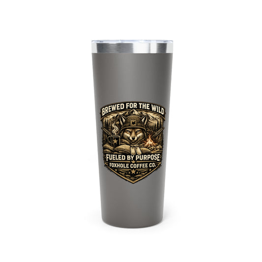 22oz Insulated Tumbler — "Brewed for the Wild" Foxhole Coffee Co. Adventure Mug
