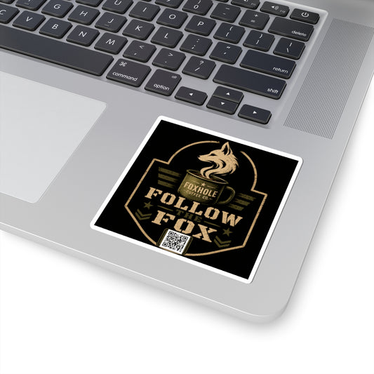 Follow the Fox Sticker — Foxhole Coffee Co. Logo Kiss-Cut Sticker