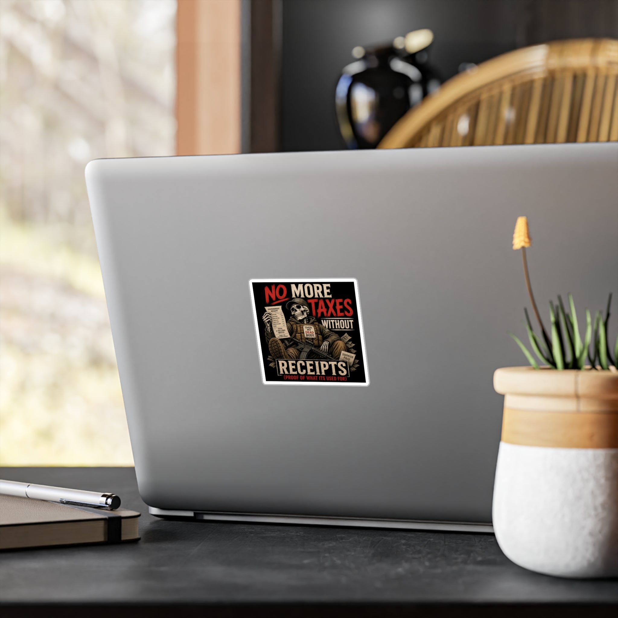 Sticker - "No More Taxes Without Receipts" Kiss-Cut Vinyl Decal