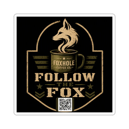 Follow the Fox Sticker — Foxhole Coffee Co. Logo Kiss-Cut Sticker