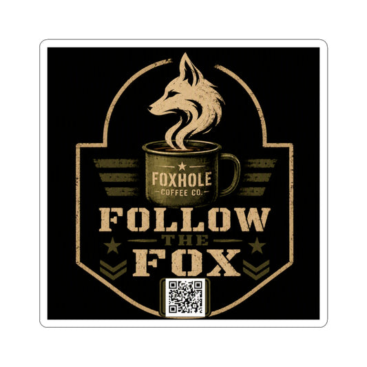 Follow the Fox Sticker — Foxhole Coffee Co. Logo Kiss-Cut Sticker