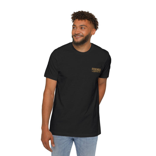 Foxhole Coffee Co. T-Shirt — Rustic Military-Inspired Graphic Tee ("Foxhole Coffee Co.")